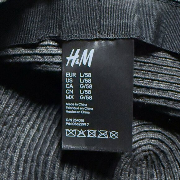 H&M Floppy Black Straw Hat Large Beach Vacation Summer Gothic Sun Hat - Picture 5 of 8